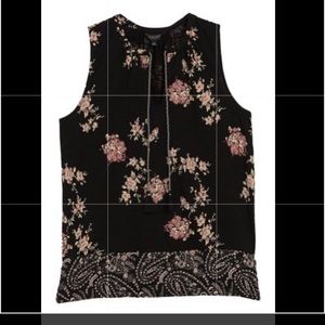 🍋 Lucky Brand Floral Tank Top Black